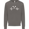 Pulse Darts Funny ECG Mens Sweatshirt Jumper Charcoal