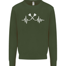 Pulse Darts Funny ECG Mens Sweatshirt Jumper Forest Green