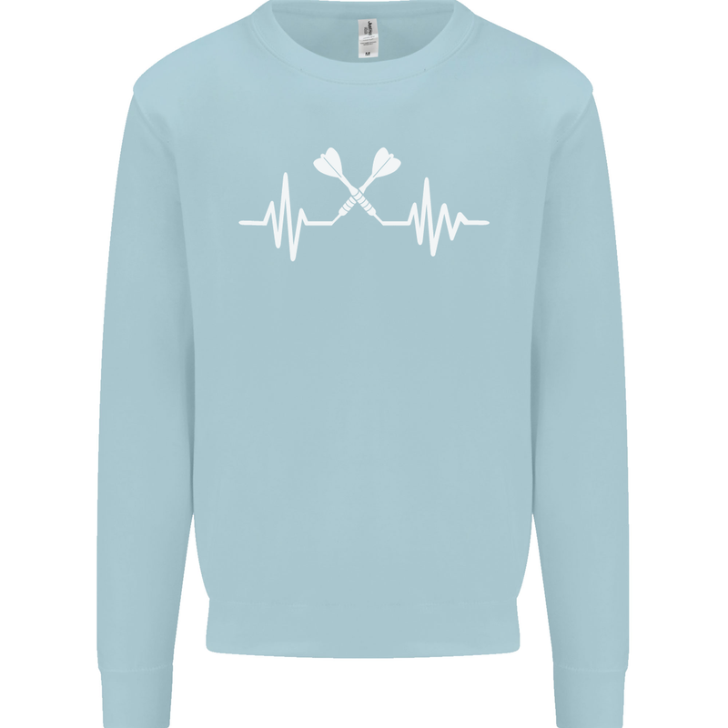 Pulse Darts Funny ECG Mens Sweatshirt Jumper Light Blue