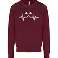 Pulse Darts Funny ECG Mens Sweatshirt Jumper Maroon