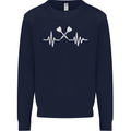 Pulse Darts Funny ECG Mens Sweatshirt Jumper Navy Blue
