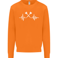 Pulse Darts Funny ECG Mens Sweatshirt Jumper Orange