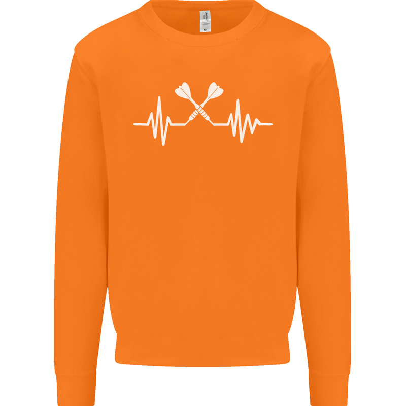 Pulse Darts Funny ECG Mens Sweatshirt Jumper Orange