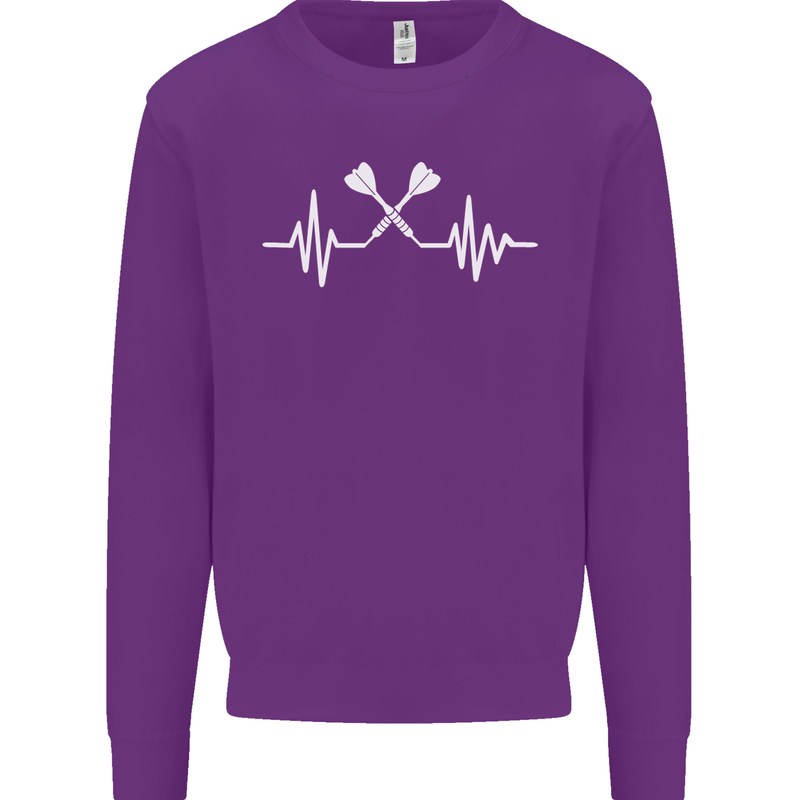 Pulse Darts Funny ECG Mens Sweatshirt Jumper Purple