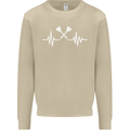 Pulse Darts Funny ECG Mens Sweatshirt Jumper Sand