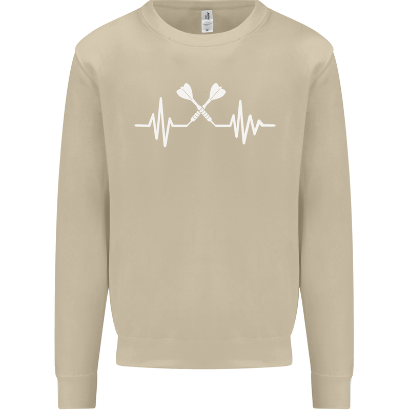 Pulse Darts Funny ECG Mens Sweatshirt Jumper Sand