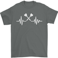 Pulse Darts Funny ECG Mens T-Shirt Cotton Gildan Charcoal