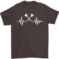 Pulse Darts Funny ECG Mens T-Shirt Cotton Gildan Dark Chocolate