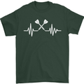Pulse Darts Funny ECG Mens T-Shirt Cotton Gildan Forest Green
