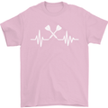 Pulse Darts Funny ECG Mens T-Shirt Cotton Gildan Light Pink