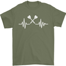 Pulse Darts Funny ECG Mens T-Shirt Cotton Gildan Military Green