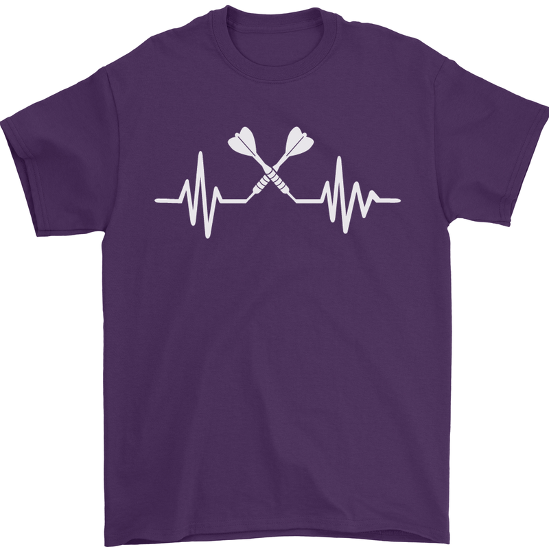 Pulse Darts Funny ECG Mens T-Shirt Cotton Gildan Purple