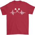Pulse Darts Funny ECG Mens T-Shirt Cotton Gildan Red
