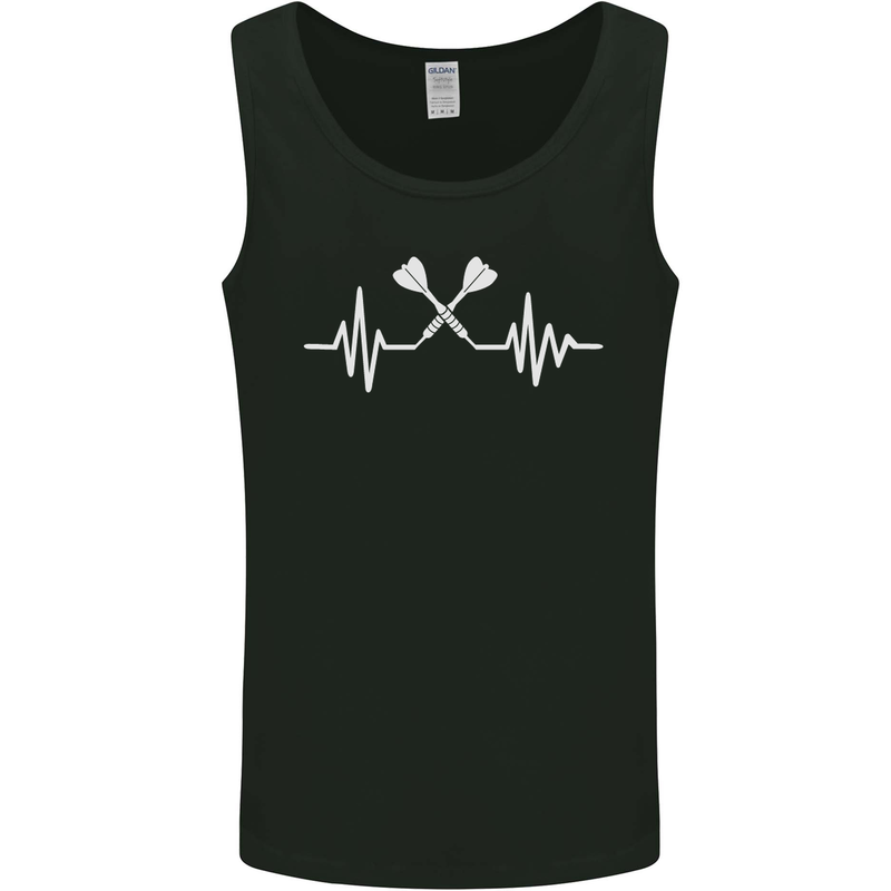 Pulse Darts Funny ECG Mens Vest Tank Top Black