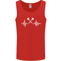 Pulse Darts Funny ECG Mens Vest Tank Top Red