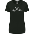 Pulse Darts Funny ECG Womens Wider Cut T-Shirt Black