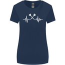 Pulse Darts Funny ECG Womens Wider Cut T-Shirt Navy Blue