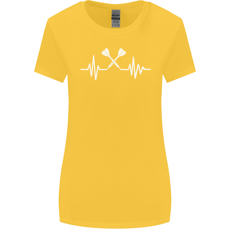 Pulse Darts Funny ECG Womens Wider Cut T-Shirt Yellow