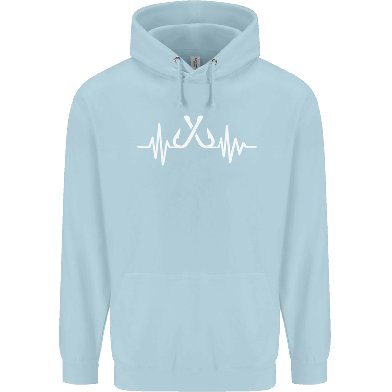 Pulse Fishing Funny Fisherman ECG Childrens Kids Hoodie Light Blue