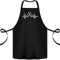 Pulse Fishing Funny Fisherman ECG Cotton Apron 100% Organic Black