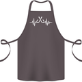 Pulse Fishing Funny Fisherman ECG Cotton Apron 100% Organic Dark Grey