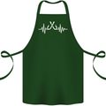 Pulse Fishing Funny Fisherman ECG Cotton Apron 100% Organic Forest Green