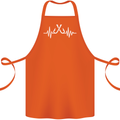 Pulse Fishing Funny Fisherman ECG Cotton Apron 100% Organic Orange