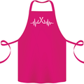 Pulse Fishing Funny Fisherman ECG Cotton Apron 100% Organic Pink