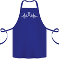 Pulse Fishing Funny Fisherman ECG Cotton Apron 100% Organic Royal Blue