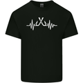 Pulse Fishing Funny Fisherman ECG Kids T-Shirt Childrens Black