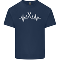 Pulse Fishing Funny Fisherman ECG Kids T-Shirt Childrens Navy Blue