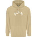 Pulse Fishing Funny Fisherman ECG Mens 80% Cotton Hoodie Sand