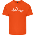 Pulse Fishing Funny Fisherman ECG Mens Cotton T-Shirt Tee Top Orange