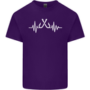 Pulse Fishing Funny Fisherman ECG Mens Cotton T-Shirt Tee Top Purple