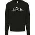 Pulse Fishing Funny Fisherman ECG Mens Sweatshirt Jumper Black