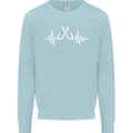 Pulse Fishing Funny Fisherman ECG Mens Sweatshirt Jumper Light Blue