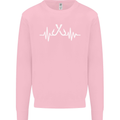 Pulse Fishing Funny Fisherman ECG Mens Sweatshirt Jumper Light Pink