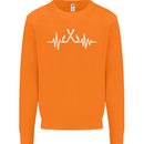 Pulse Fishing Funny Fisherman ECG Mens Sweatshirt Jumper Orange