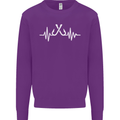Pulse Fishing Funny Fisherman ECG Mens Sweatshirt Jumper Purple