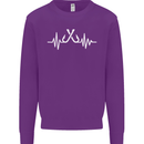 Pulse Fishing Funny Fisherman ECG Mens Sweatshirt Jumper Purple