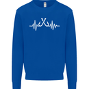 Pulse Fishing Funny Fisherman ECG Mens Sweatshirt Jumper Royal Blue