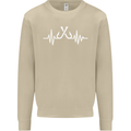Pulse Fishing Funny Fisherman ECG Mens Sweatshirt Jumper Sand