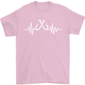 Pulse Fishing Funny Fisherman ECG Mens T-Shirt Cotton Gildan Light Pink
