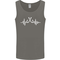 Pulse Fishing Funny Fisherman ECG Mens Vest Tank Top Charcoal
