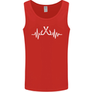 Pulse Fishing Funny Fisherman ECG Mens Vest Tank Top Red
