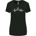 Pulse Fishing Funny Fisherman ECG Womens Wider Cut T-Shirt Black