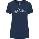 Pulse Fishing Funny Fisherman ECG Womens Wider Cut T-Shirt Navy Blue