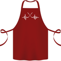 Pulse Golf Funny Golfing Golfer ECG Cotton Apron 100% Organic Maroon