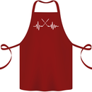 Pulse Golf Funny Golfing Golfer ECG Cotton Apron 100% Organic Maroon