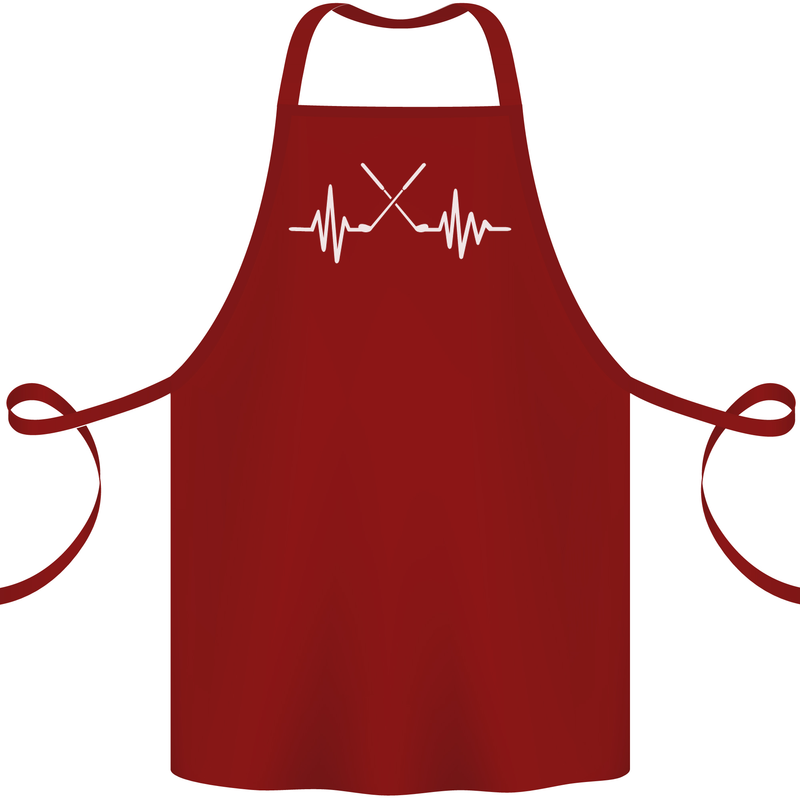 Pulse Golf Funny Golfing Golfer ECG Cotton Apron 100% Organic Maroon